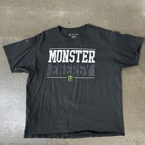 Monster Energy Shirt Mens XL Black Logo EST 2002 Graphic Soda Promo Tee T-Shirt